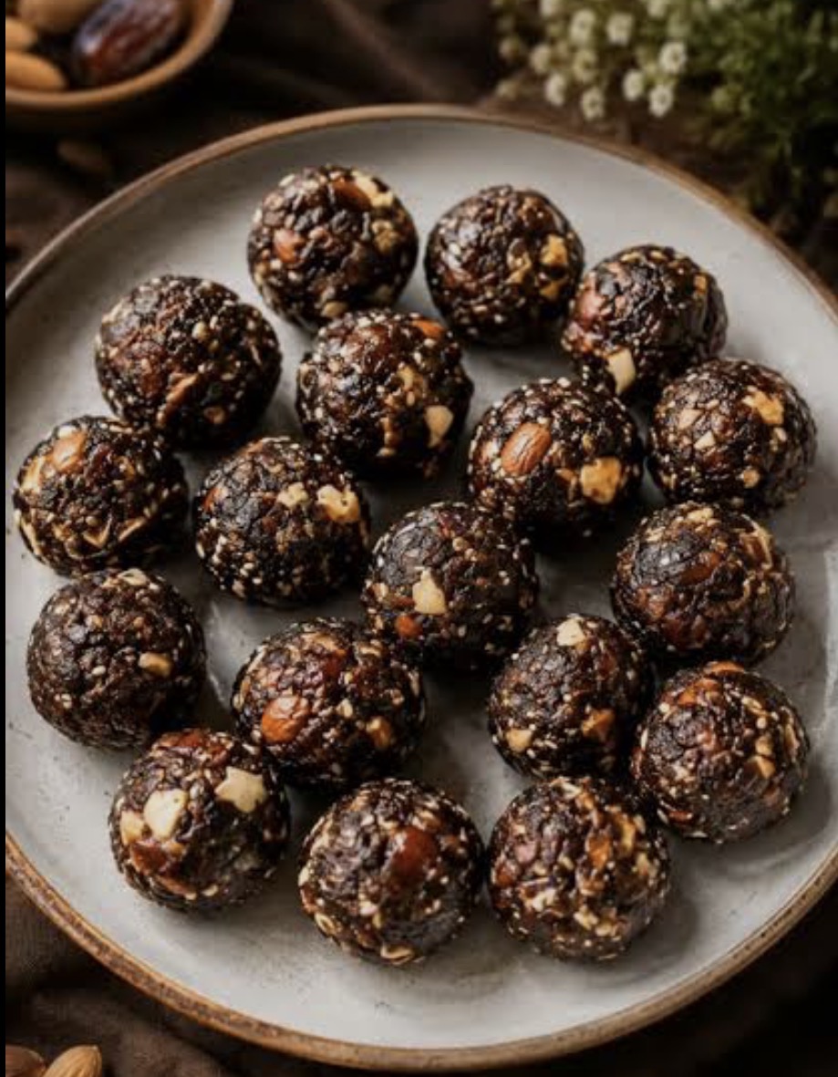 Chocolate Almond Crunch, chocolate almond laddu